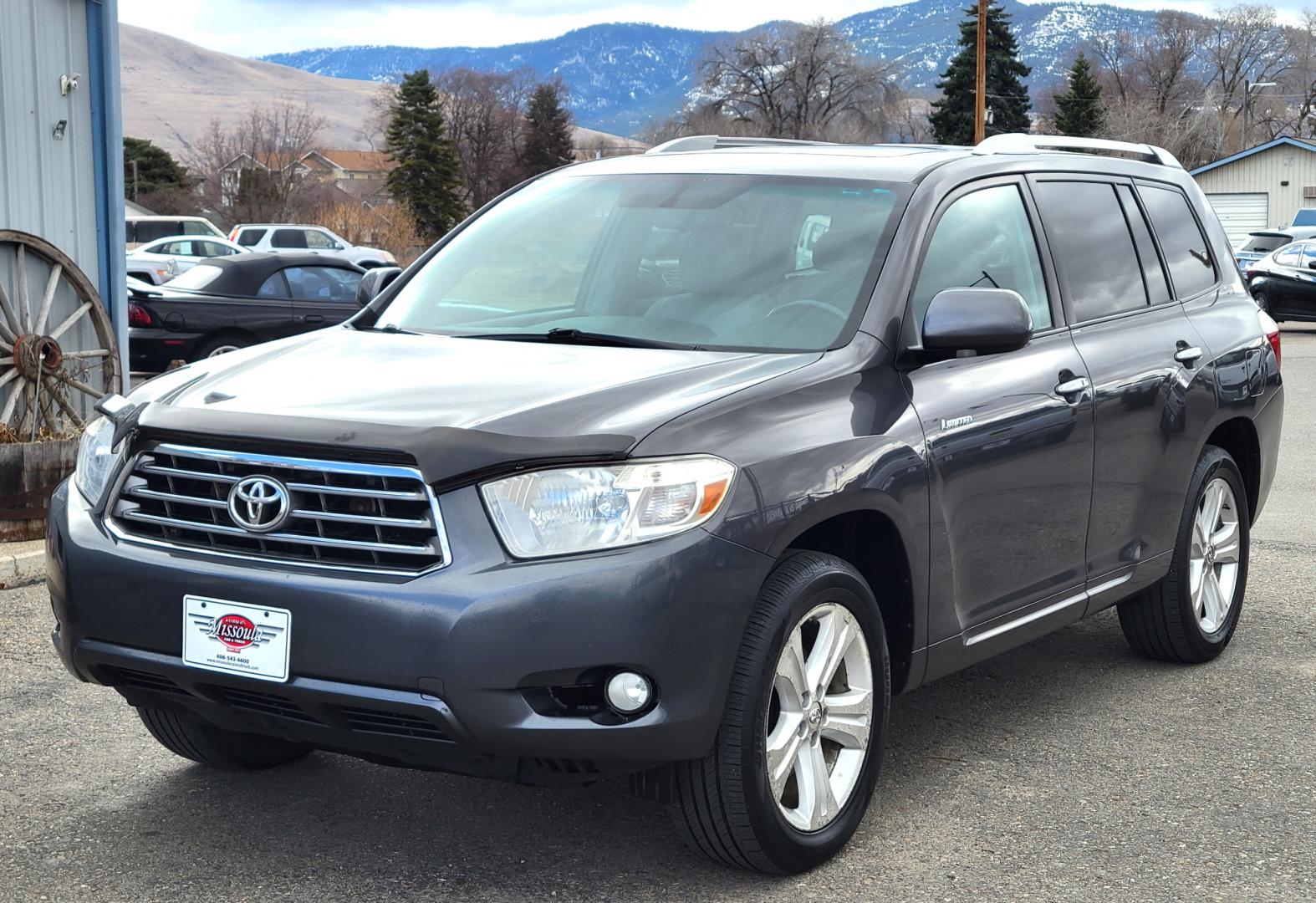 2010 Charcoal /Tan Toyota Highlander Limted (5TDDK3EH9AS) with an 3.5L v6 engine, 5 Speed Automatic transmission, located at 450 N Russell, Missoula, MT, 59801, (406) 543-6600, 46.874496, -114.017433 - One Owner. 3.5L V6 Engine. Four Wheel Drive. Automatic. Heated leather Seats. Power Seats. 3rd Row Seating. Power Sunroof. Rear Entertainment. Navigation. Bluetooth. Air. Cruise. Tilt. Power Windows and Locks. Backup Camera. - Photo#1